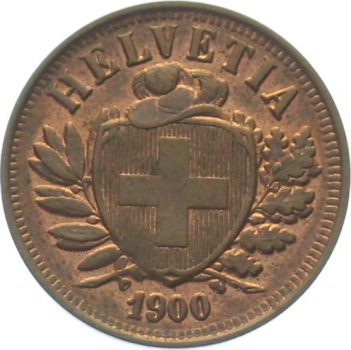 2 Rappen 1900 B - fast stempelglanz
